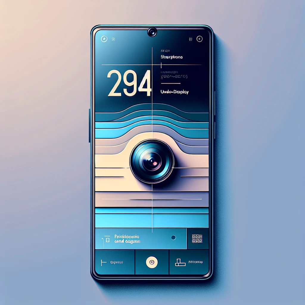 "Layered image showcasing the innovative under-display camera technology of Oppo's fourth generation smartphone, highlighting its advanced features and sleek design."